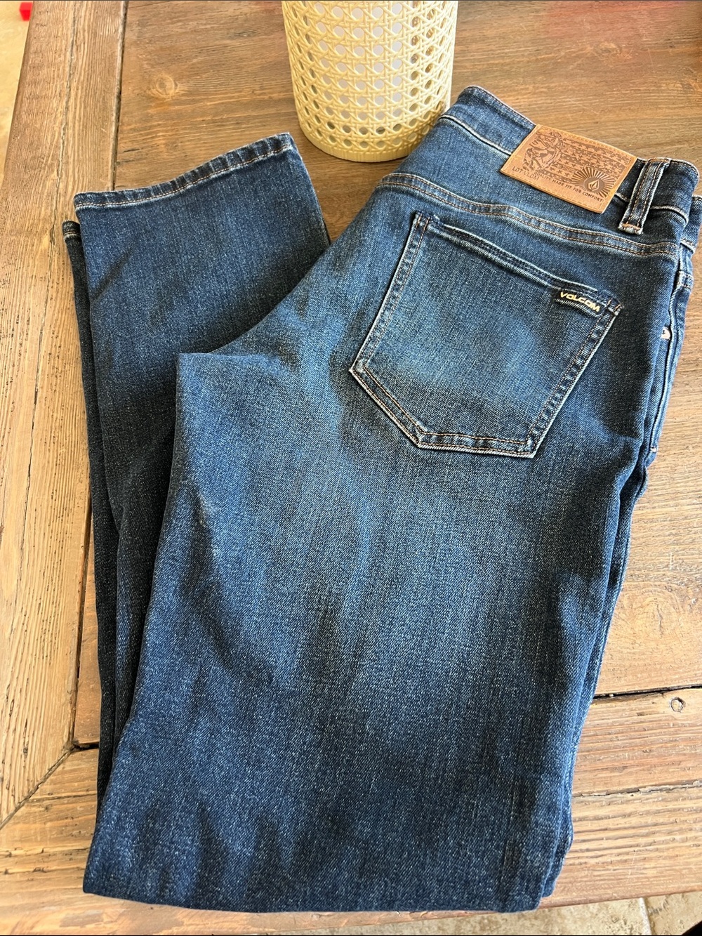 Volcom Men's Blue Straight-Leg Jeans